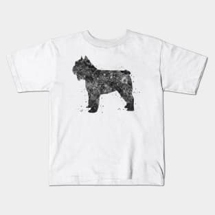 Bouvier des flandres dog black and white Kids T-Shirt